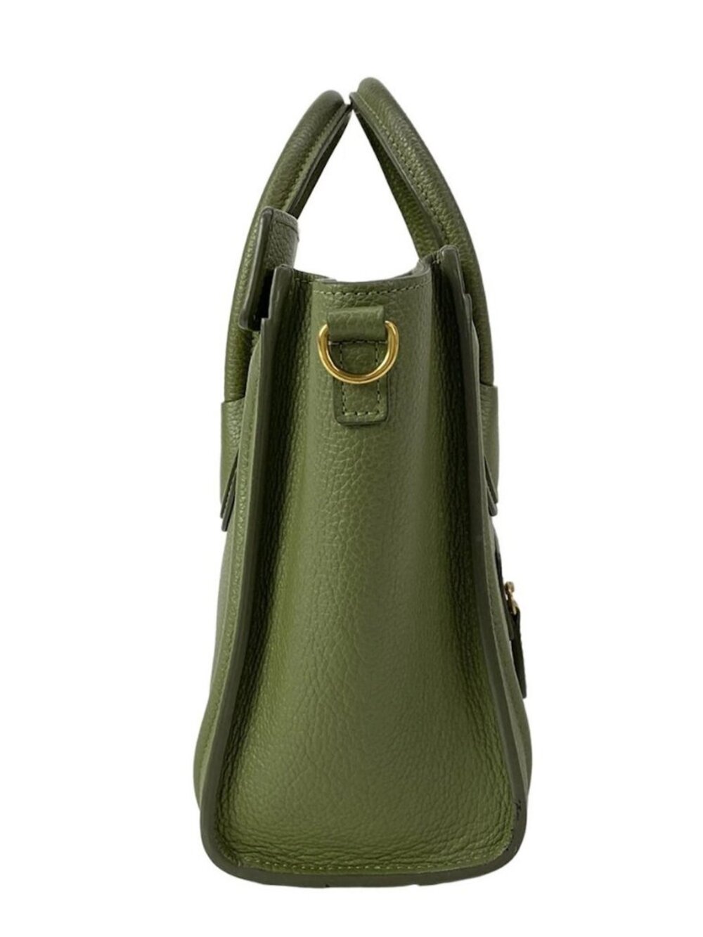 CELINE Luggage Nano Shopper Green Leather Handbag - Picture 2 of 15